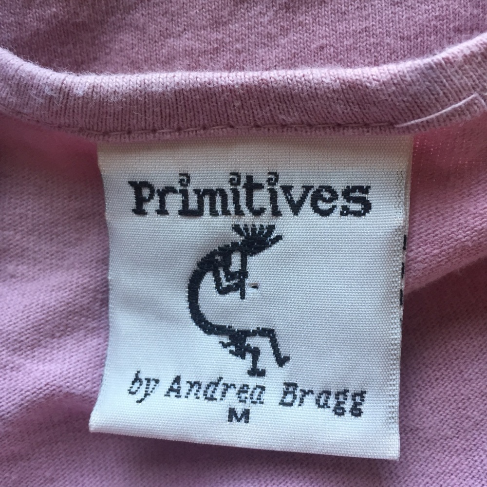 Vintage 1990s Primitives Andrea Bragg Pink Dress Medium Cotton Sleeveless Hawaii - Picture 7 of 8